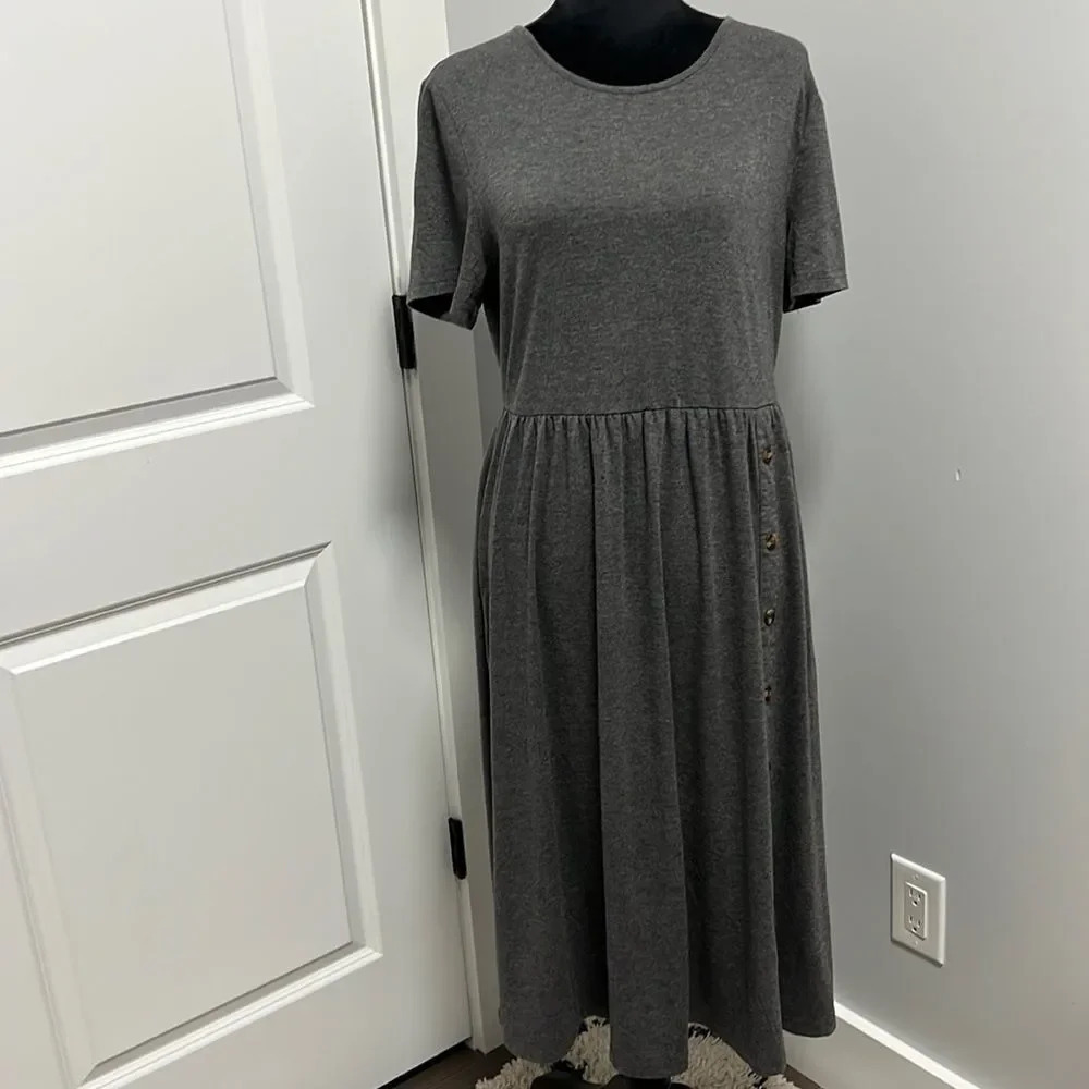 Shein Grey Jursey Fit and Flare Dress size M